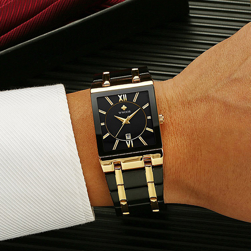 Wwoor-男性用ステンレススチールブレスレット,高級ブラン - Zen Luxury Watch のレビューと価格