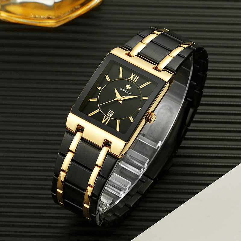Wwoor-男性用ステンレススチールブレスレット,高級ブラン - Zen Luxury Watch のレビューと価格