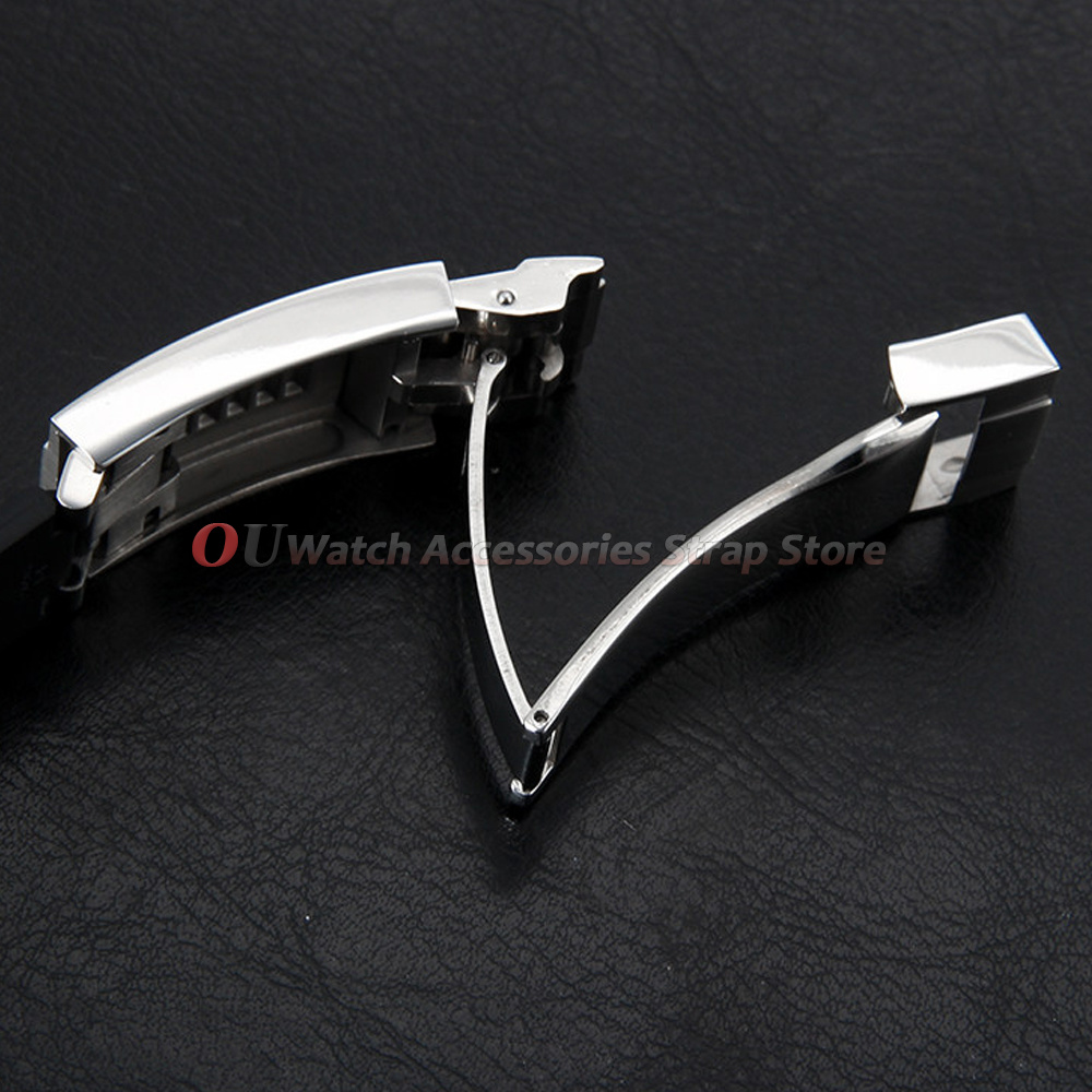 9mmx16mm ステンレス鋼デプロイメントクラスプ ロレッ - Luxury Watch Black のレビューと価格