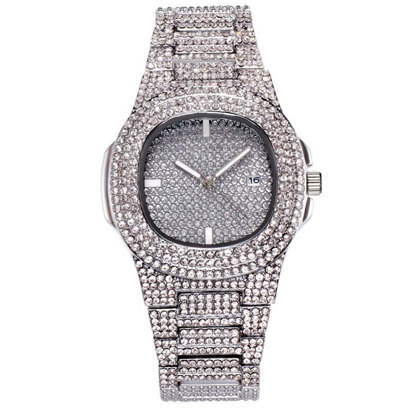 海外貿易向けの新しいファッショナブルなフルダイヤモンドメンズ - Luxury Watch Trading のレビューと価格