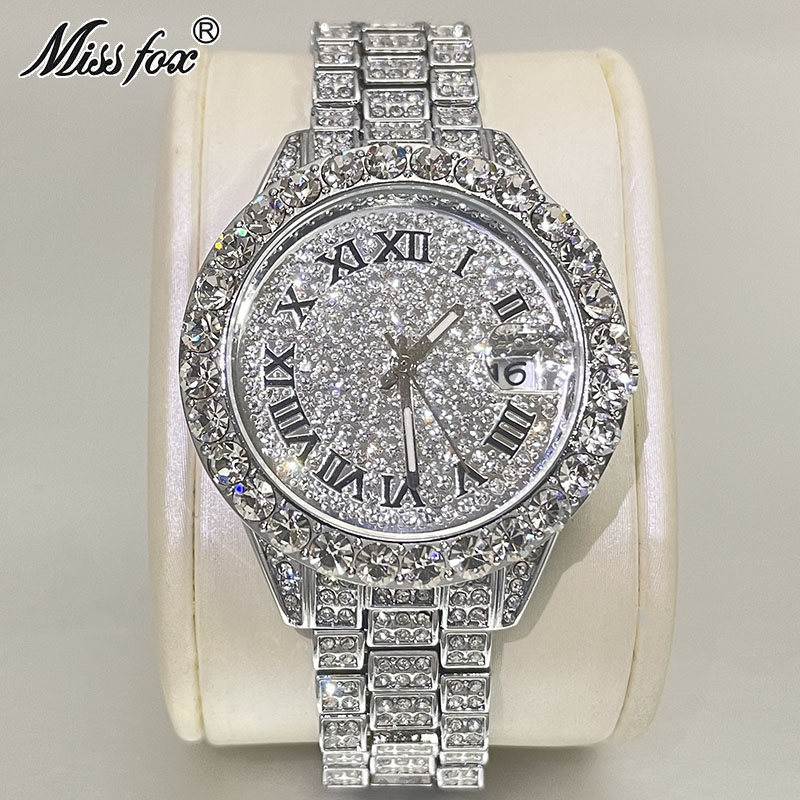 Missfox-女性のための防水アイスダイヤモンドクォーツ腕 - Luxury Watch And Jewelry Brand のレビューと価格