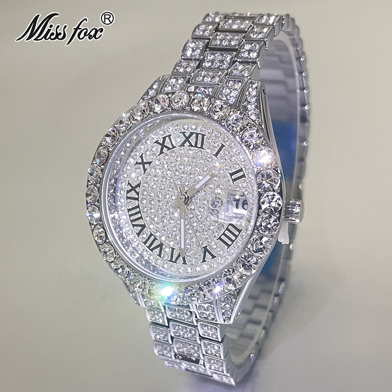 Missfox-女性のための防水アイスダイヤモンドクォーツ腕 - Luxury Watch And Jewelry Brand のレビューと価格